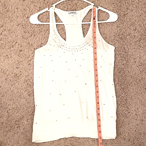 Express Rhinestone Tank Off White Size XS - Picture 4 of 12